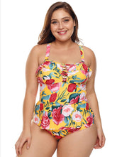 Traje de baño de una pieza con estampado floral Plus